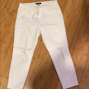 Banana Republic White Distressed  Denim Leggings